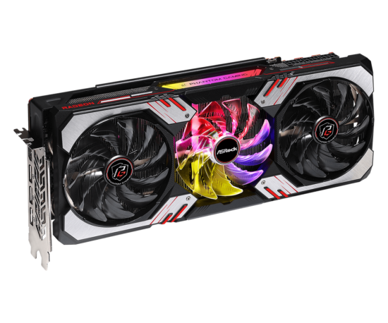ASRock AMD Radeon RX 6800 XT Phantom Gaming Angled Fan View