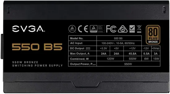 EVGA 550 B5 Side View