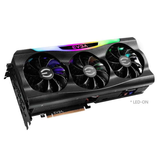 EVGA GeForce RTX 3080 Ti FTW3 ULTRA Angled Side View