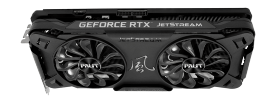 Palit RTX 3070 Jetstream V1 LHR Side Angled View