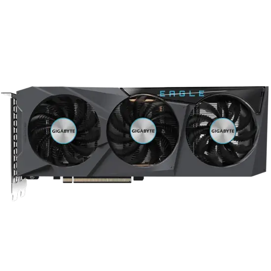 Gigabyte RX 6600 XT Eagle Flat Fan View