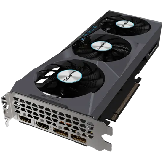 Gigabyte RX 6600 XT Eagle Angled Fan View