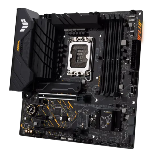 ASUS TUF Gaming B660M-Plus WiFi D4 Angled View