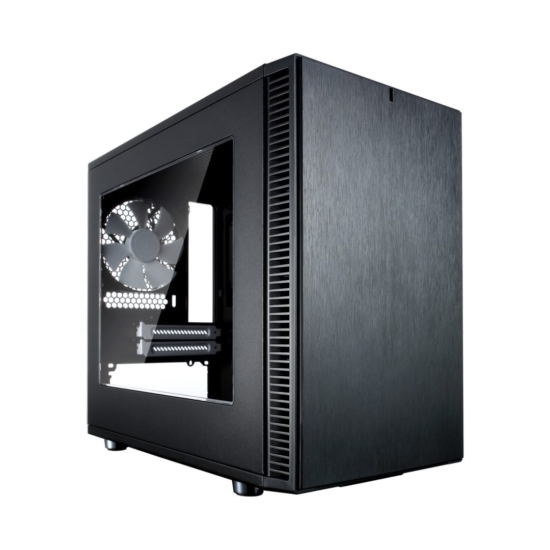 Fractal Design Define Nano S Black Window Angled Front View