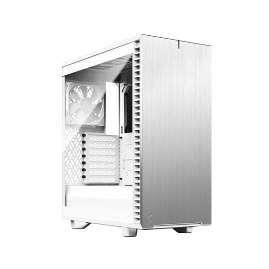 Fractal Design Define 7 Compact White TG Angled Front View