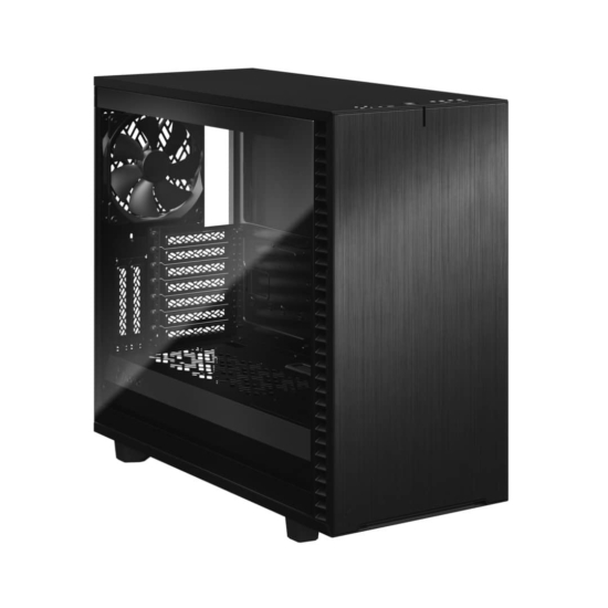 Fractal Design Define 7 Light TG Black Angled Front View