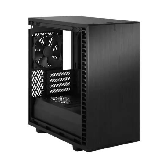 Fractal Design Define 7 Mini Black Solid Angled Front View