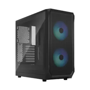 Fractal Design Focus 2 RGB Black TG Angled Front View