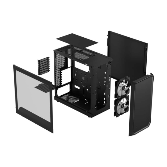 Fractal Design Focus 2 RGB Black TG Layers View