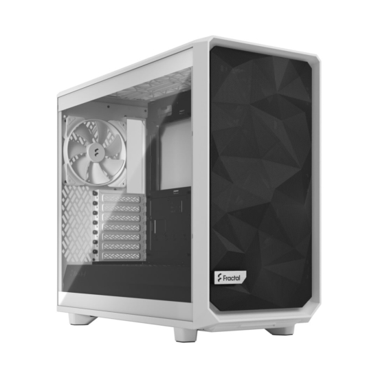 Fractal Design Meshify 2 Lite White TG Angled Front View