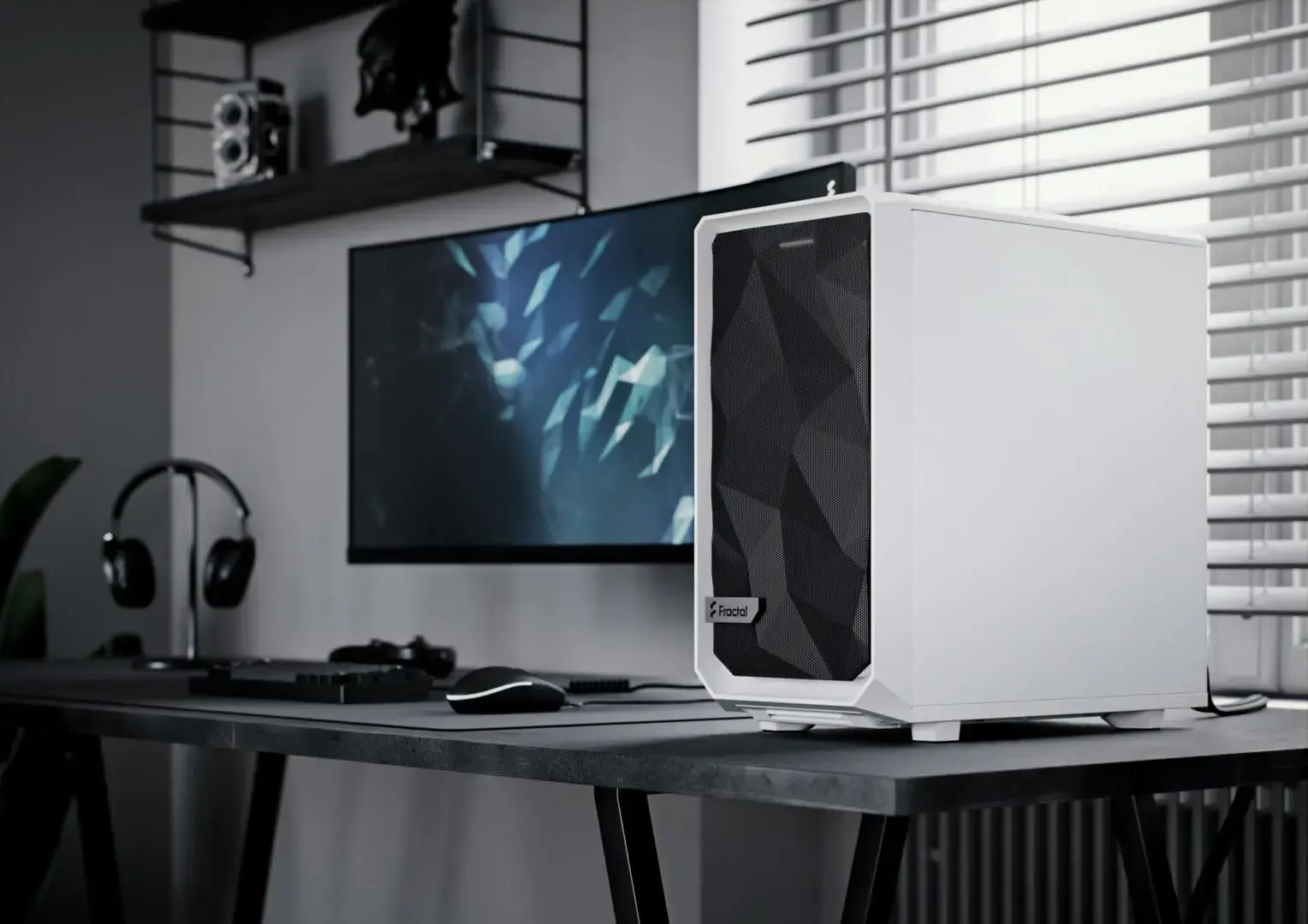 Fractal Design Meshify 2 Mini White TG Cover View