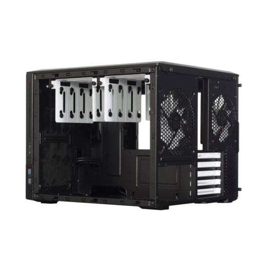 Fractal Design Node 804 Black Angled Back View