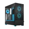 Fractal Design Pop Air RGB Cyan Core TG Angled Front View