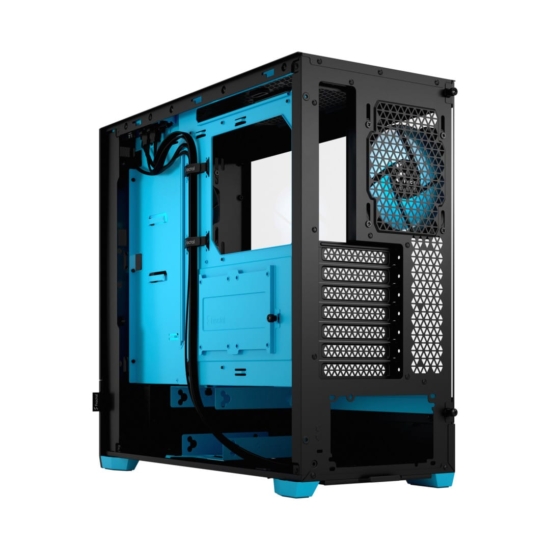 Fractal Design Pop Air RGB Cyan Core TG Angled Back View