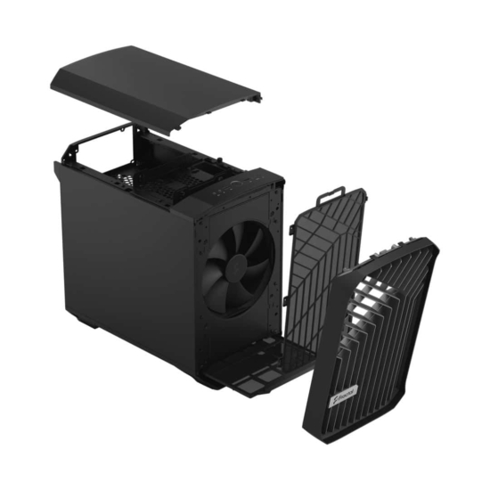 Fractal Design Torrent Nano Black Solid Angled Front View