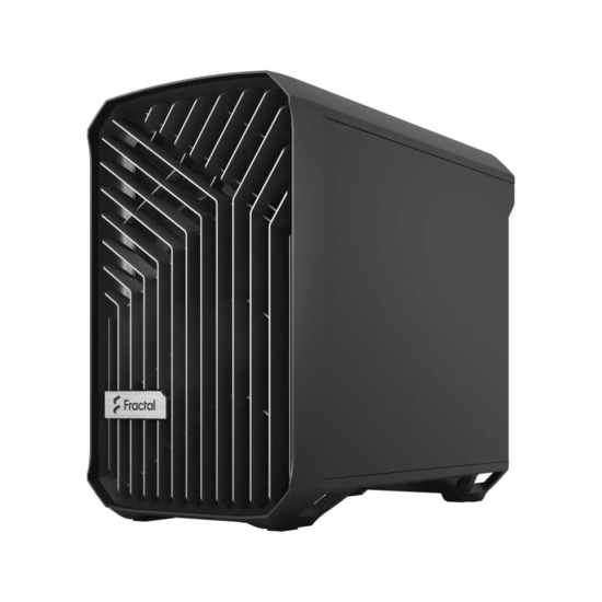 Fractal Design Torrent Nano Black Solid Angled Front View