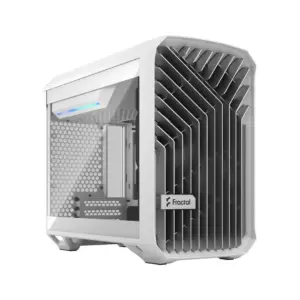 Fractal Design Torrent Nano White TG Angled Front View