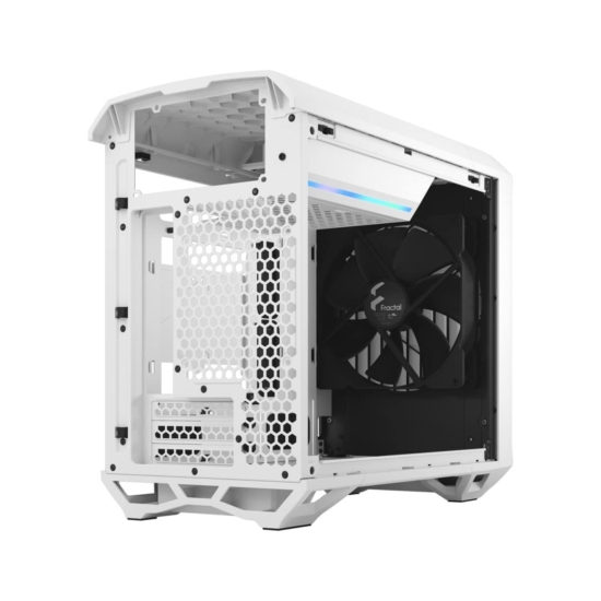 Fractal Design Torrent Nano White TG Angled Back View