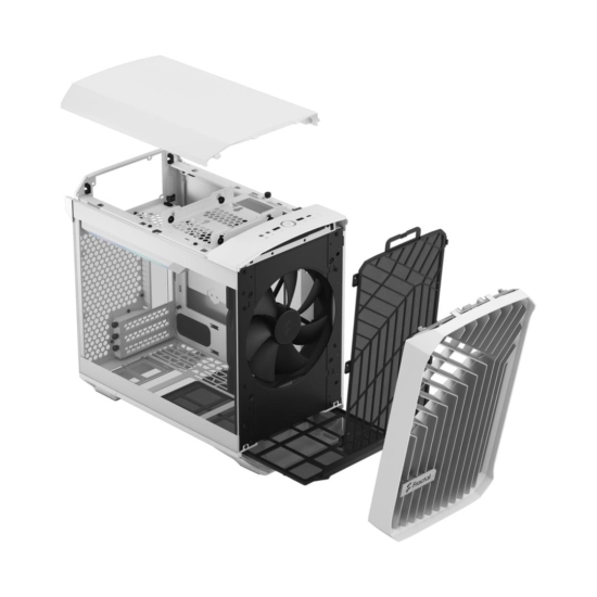 Fractal Design Torrent Nano White TG Angled Front View