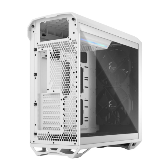 Fractal Design Torrent White Clear TG Angled Back View