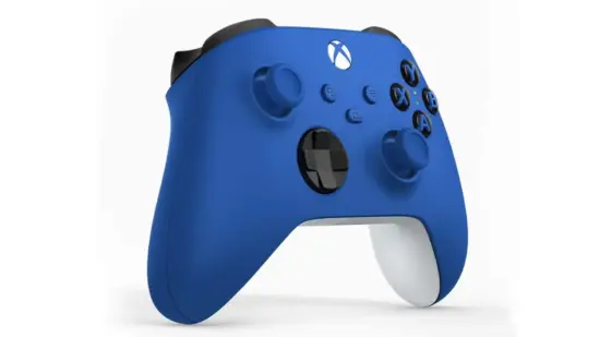 Xbox Wireless Controller - Shock Blue Front Angled View