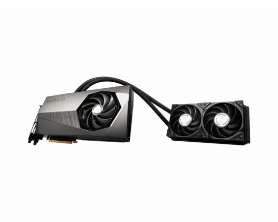 MSI NVIDIA GeForce RTX 4090 SUPRIM LIQUID X 24GB GDDR6X Angled Front View