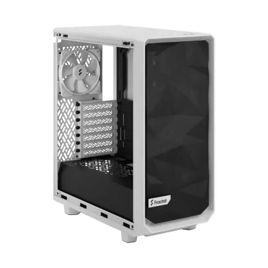 Fractal Design Meshify 2 Compact Lite White TG Angled Front View