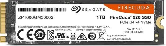 Seagate FireCuda 520 1TB Flat Rear View