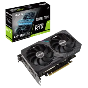 ASUS DUAL NVIDIA GeForce RTX 3060 Ti V2 MINI OC Box View