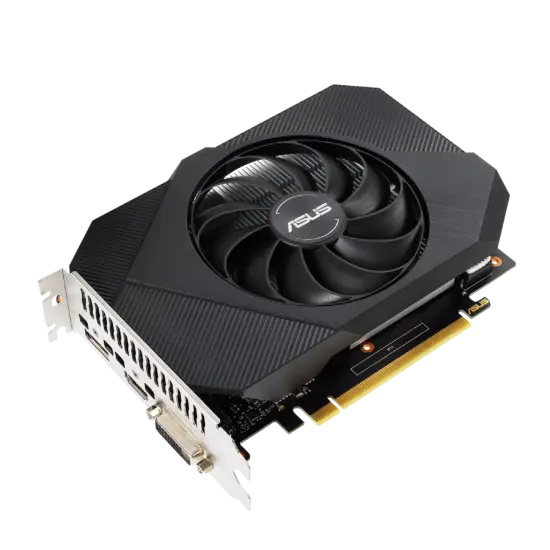 ASUS Phoenix NVIDIA GeForce GTX 1650 OC Angled Front View