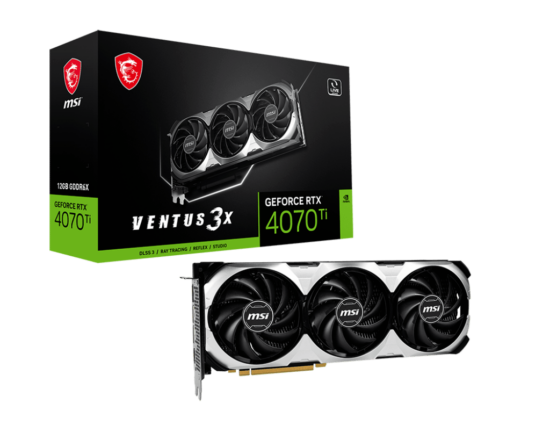 MSI NVIDIA GeForce RTX 4070 Ti VENTUS 3X Box View