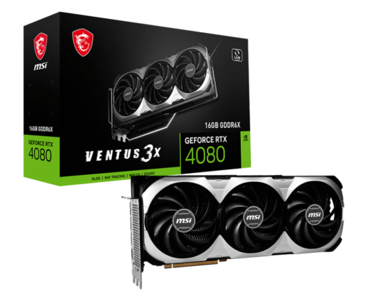 MSI NVIDIA GeForce RTX 4080 16GB VENTUS 3X Box View