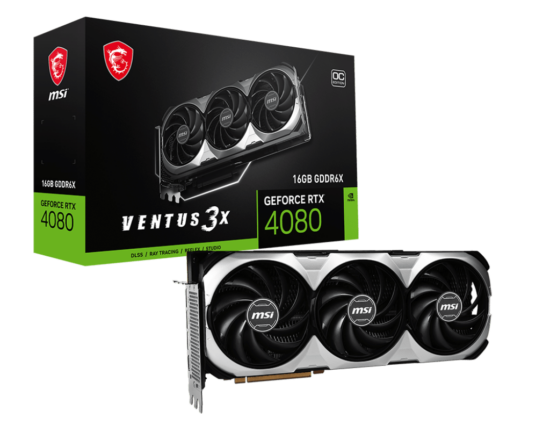 MSI NVIDIA GeForce RTX 4080 16GB VENTUS 3X OC Box View