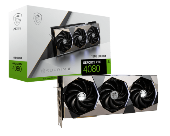 MSI NVIDIA GeForce RTX 4080 16GB SUPRIM X Box View