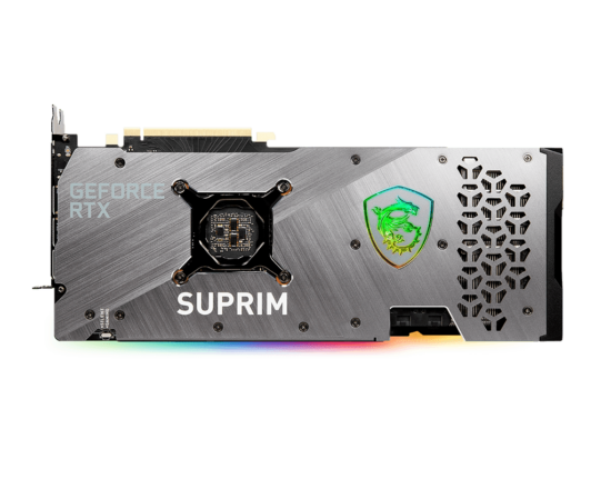 MSI NVIDIA GeForce RTX 3070 Ti SUPRIM 8G Backplate View