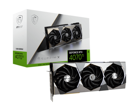 MSI NVIDIA GeForce RTX 4070 Ti SUPRIM X Box View
