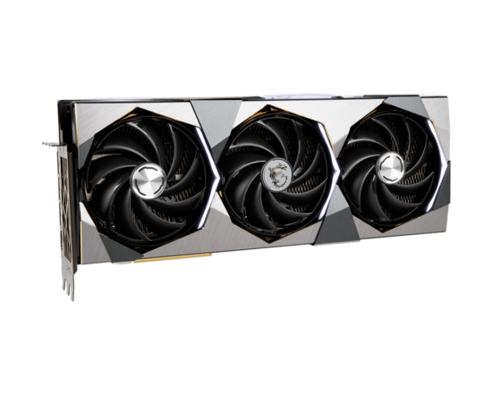 MSI NVIDIA GeForce RTX 4070 Ti SUPRIM X Angled Front View