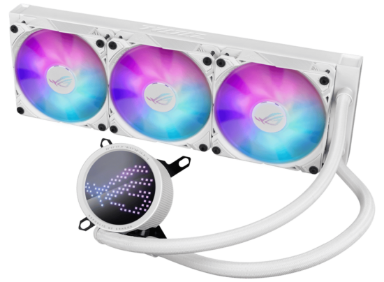 ASUS ROG Ryuo III 360 ARGB White Edition Angled Front View