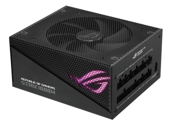 ASUS ROG STRIX 1000W Gold Aura Edition Angled Top View