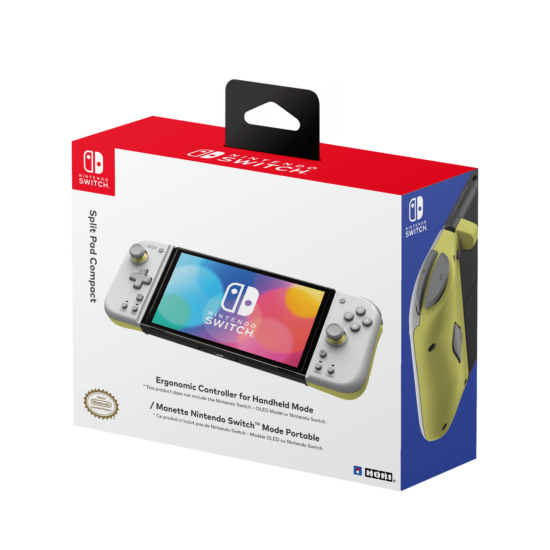 Nintendo Switch HORI Split Pad Compact Controller - Light Grey & Yellow