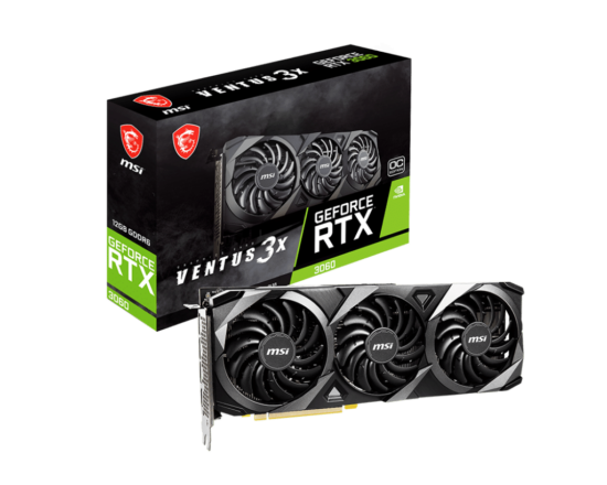 MSI NVIDIA GeForce RTX 3060 VENTUS 3X 12G OC GDDR6 Graphics Card