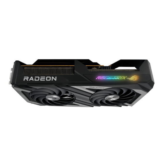 Asus ROG Strix AMD Radeon RX 7600 OC Angled Top Down View