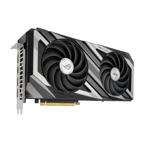 Asus ROG Strix AMD Radeon RX 7600 OC Left Angled Forward Fan View