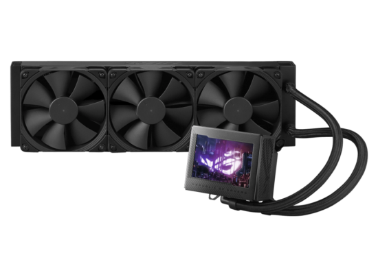 Asus ROG Ryujin III 360 All-In-One Liquid CPU Cooler Front View with LCD