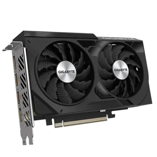 Gigabyte NVIDIA GeForce RTX 4060 WINDFORCE OC Angled View