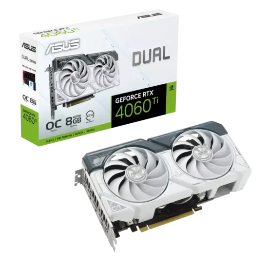 ASUS Dual NVIDIA GeForce RTX 4060 Ti White OC Edition Box View