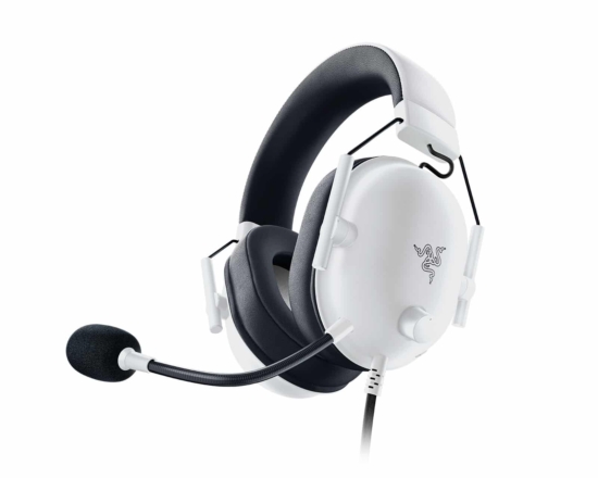 Razer Blackshark V2 X White Angled Front View