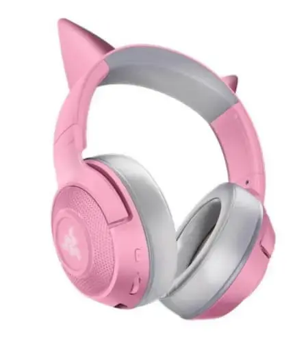 Razer Kraken BT Kitty Edition Quartz Pink Front Angled View