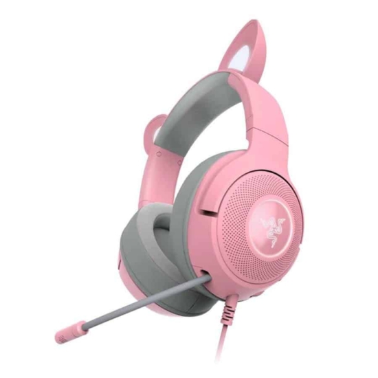 Razer Kraken Kitty V2 Pro Quartz Pink Front Angled View