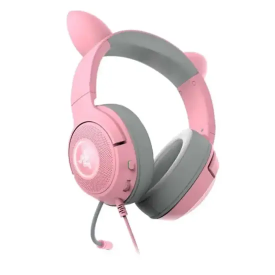 Razer Kraken Kitty V2 Pro Quartz Pink Back View